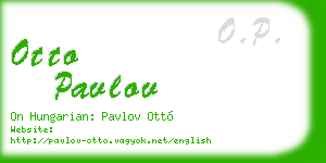 otto pavlov business card